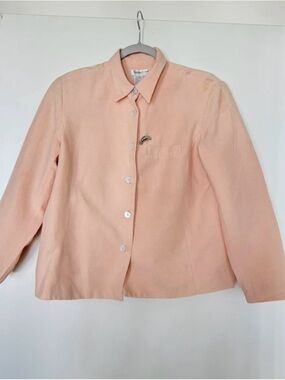 Silk Peach Button-Up Blazer